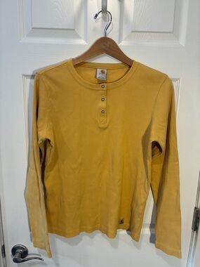Carhartt Women's Yellow Ribbed Henley Top